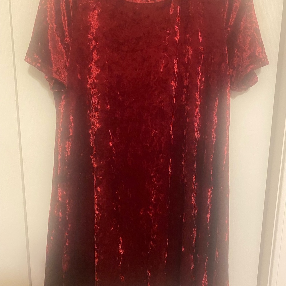 Elegant Red Velvet Mini Dress